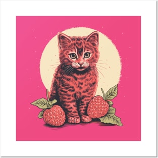 Raspberry Kitten Posters and Art